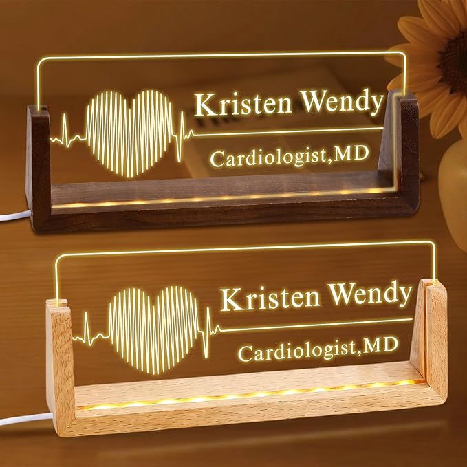 Ships Next Day, Custom Name Plate for Desk - The Doctor Light Up Acrylic Desk Name Plate Personalized Elegant Office Gifts for Doctor Appreciation Gifts, Office Decor for Women Men