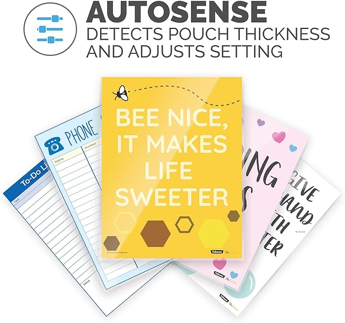 Fellowes Venus™ 125 Thermal Laminator Machine with Laminating Pouch Starter Kit, 12.5 inch, Rapid 30-60 Second Warm-Up, White/Black (5746101)