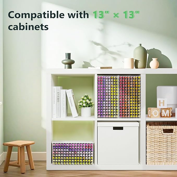 SANFURNEY Art Marker Storage Rack for 120 Markers, Watercolour Brushes Pens Color Pencils Organizer Holder for Desk Christmas