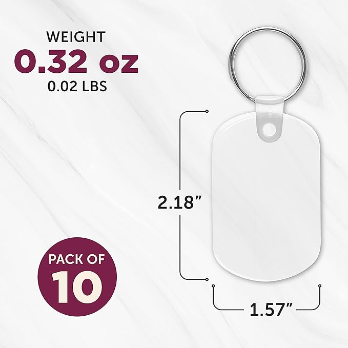 DISCOUNT PROMOS Tag Soft Plastic Keychains - 10 pack - Small Key Tag Chain For Staying Organized - Rubber Key Ring Keychain – Clear