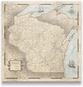 Push Pin Wisconsin Map Board - With Push Pins to Mark Wisconsin Travel - Handmade in Ohio, USA - Design: Rustic Vintage