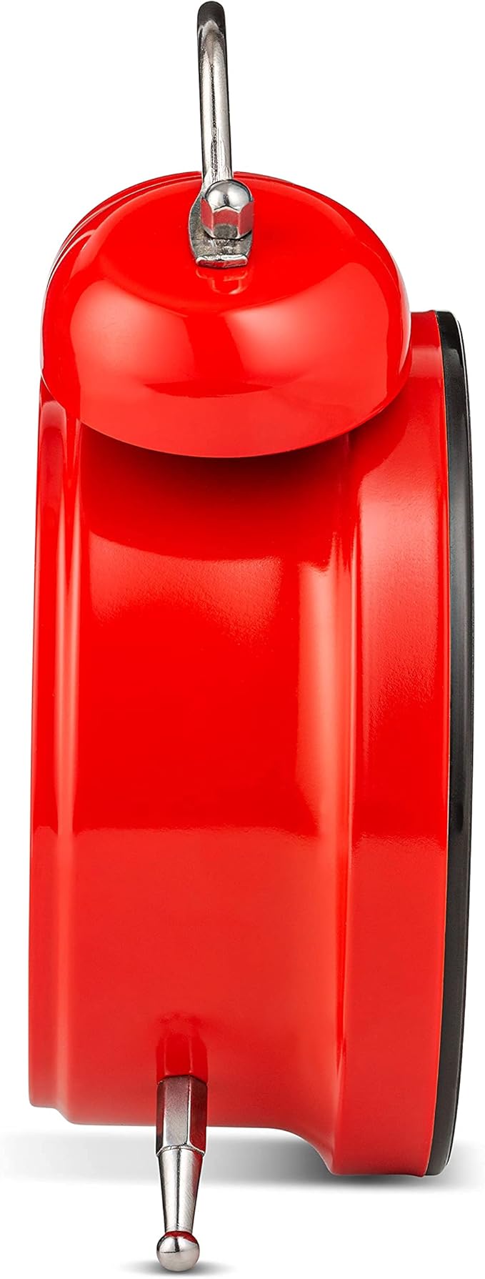 Bernhard Products Analog Alarm Clock 4" Twin Bell Vintage Red Silent Non-Ticking Quartz Battery Operated Extra Loud with Backlight for Bedside Table Desk, Retro Clocks Old Fashioned for Heavy Sleepers