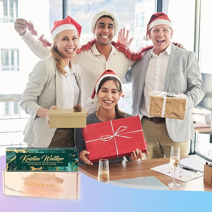 Custom Office Name Plate for Desk, Desk Name Plate Personalized, Personalized Gifts for Women, Appreciation Gifts for Employee Coworkers Boss Teacher, Office Accessories (Green gilding)