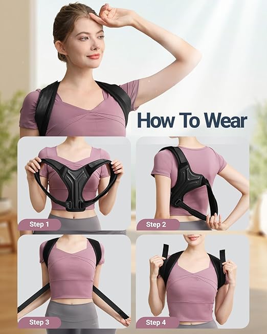Upper Back Brace Posture Corrector For Women & Men,Lightweight Back Straightener Posture Corrector For Men,Adjustable Upper Back Support,Clavicle Brace For Round Shoulder & Hunchback (Small)