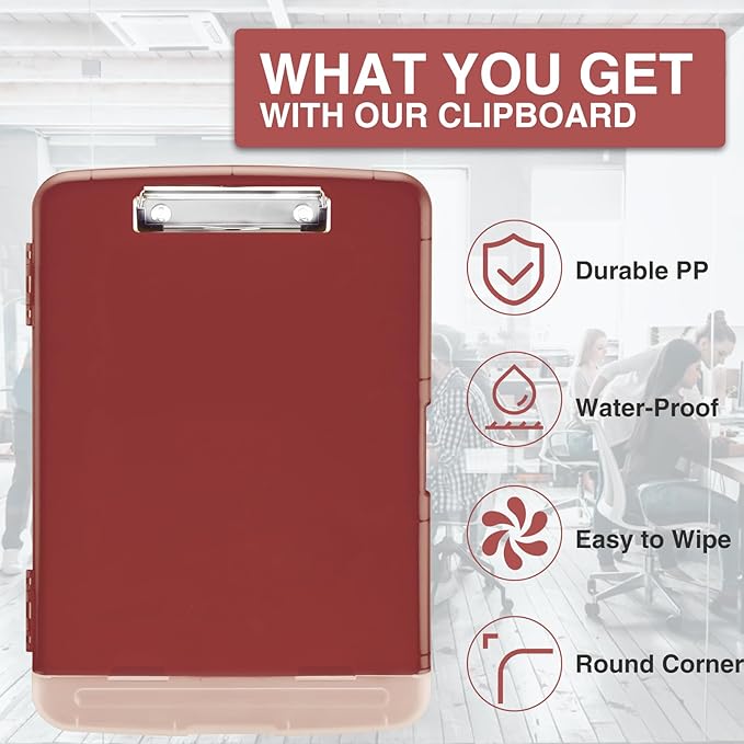 Sooez Clipboard, High Capacity Nursing Clip Board 8.5 x 11 with Pen Holder & Low Profile Clip, Teacher Must Haves School Office Supplies,Letter Size/ A4