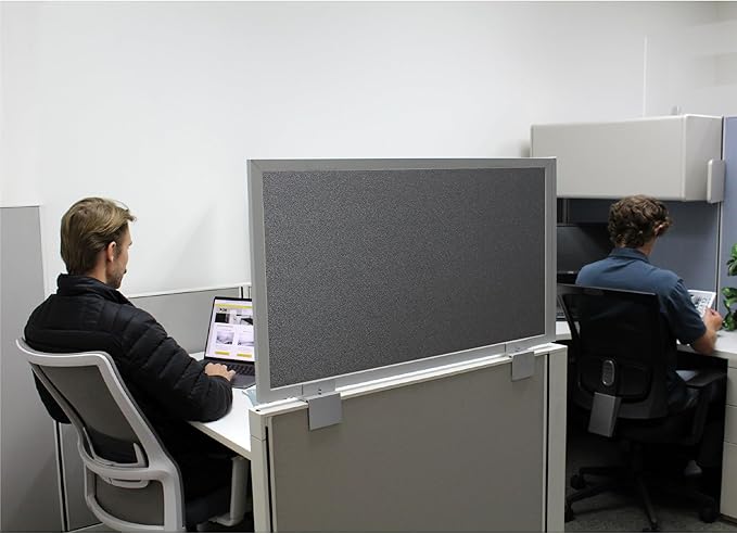OBEX Acoustical Cubicle Privacy Screen Extender Desk Panel & Office Divider, Add Separation & Block Noise, 18" x 48", Graphite