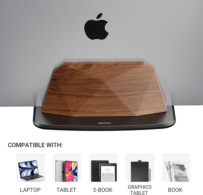 Vertical Laptop Stand - Dual Slots Walnut Adjustable Laptop Holder,Desktop Dock Compatible with All MacBook, Surface,Chromebook,Dell & More(Walnut)