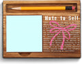 Note to Self Sticky Note Holder, Motivational Desk Gift with Positive Affirmations, Wooden Office Decor for Women Teens Coworkers, Inspirational Self Growth Note Pad Holder ZSS86