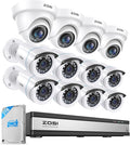 ZOSI 1080p 16 Channel Security Camera System Outdoor with AI Human Vehicle Detect, 12 x 2MP Weatherproof Surveillance CCTV Bullet Dome Camera, H.265+ DVR, 2TB HDD, 80ft Night Vision, 90° View Angle