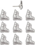 Ski Boot Push Pins - Silver Ski Boot Pins - for Cork Board, Maps, or Lapel Pin Use - Designed in USA - Set of 10