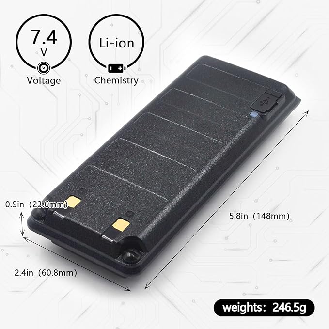 (2-Pack) High Capacity 2600mAh 7.4V Li-ion Battery with USB-C Charging Port Compatible with UV-25 UV-25 Pro Max AR-25R Walkie Talkie, Replaces BL-UV25 P/N for Extended Runtime