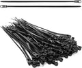 Zip Ties with Screw Hole 150 Pcs, 8 inch 48lbs Electrical Cable Ties Straps, Mount Head Plastic Ties Multipurpose Heavy Duty Nylon Zip Tie for Indoor & Outdoor (8", Black)
