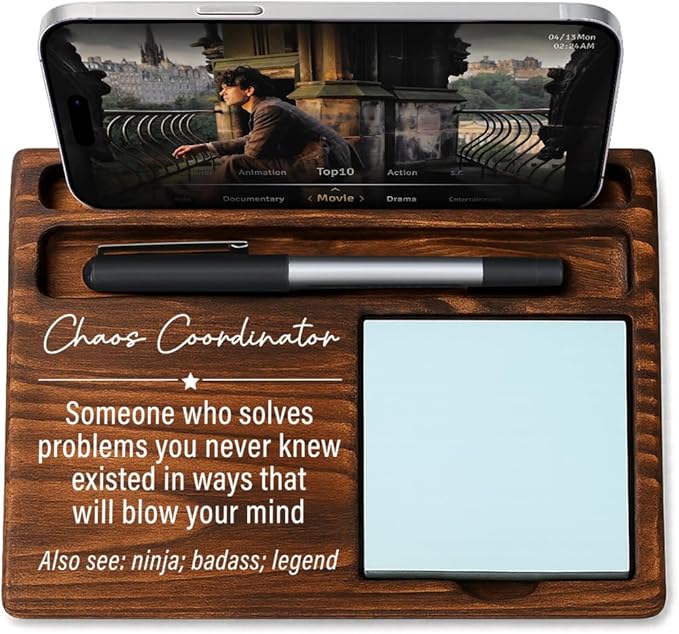 Chaos Coordinator Bosses Day Gifts for Women Men Manager Funny Office Decor for Women Wooden Sticky Note Holder National Boss Day Decorations Gifts for Leader Men Coworker Office Desk Decor A 06