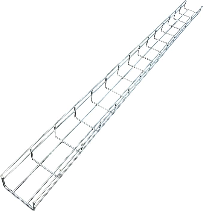 Kable Kontrol Cable Tray- 5 Feet Long - 4" Width, 2” Depth – Wire Mesh Tray Cable Management Rack Cords Organizer Cable Basket, Zinc Plated Steel NEC Approved for Network, Fiber Optic, Cabling