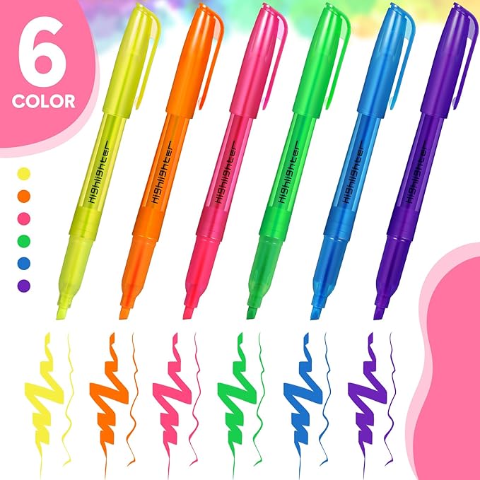 Thenshop 30 Pcs Highlighter Assorted Colors Bulk Colorful Highlighter Markers Bulk Pack Chisel Tip Fluorescent Pens for Office Supplies