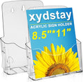 Acrylic Brochure Holder 8.5x11 Inches Slant Back Design, Clear Display Stand, Plastic Table Stand Sign Holder,Pamphlet Holder Flyer Holder, Acrylic Display Stand,for Office, Home, Store, 2 Pack