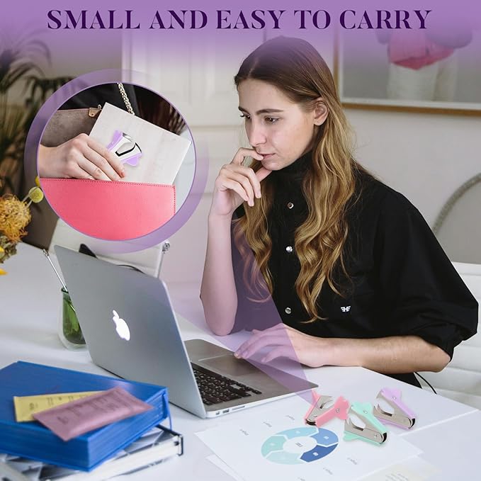 3 PCS Staple Puller Removal Tool,Professional Stapler Puller Staples Removal Tools for School Office Home,Claw Staple Remover(Pink,Blue,Purple)