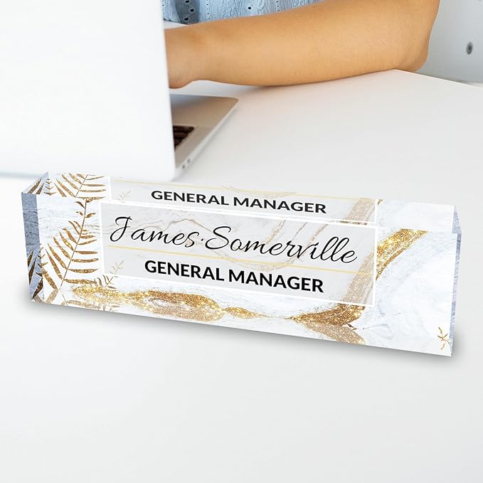 Desk Name Plate Personalized, Custom Name Plate for Desk, Acrylic Desktop Accessories, Office Gift & Decor for Women Men, Teacher Nurse Boss Employee Appreciation Gifts