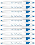 SyPen Personalized Pens With your Custom Logo or Text-500 Pack Bulk-for Businesses, Parties, and Events, Custom Printed Slim Ballpoint Click Pens, Light Blue Trim Color, Black Ink