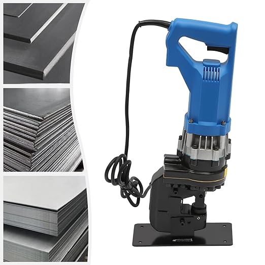 1600W 110V Electric Hydraulic Hole Puncher Φ0.33-0.81" Punching Machine Hydraulic Hole Punching Tool with 5 Sets Dies for Steel Plate Iron Plate Copper Aluminum Plate Angle Steel