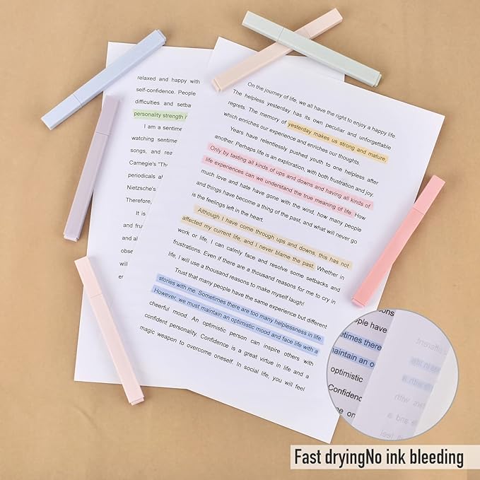 Dacono Pastel Highlighters, Bible Highlighters No Bleed, Aesthetic Highlighter Assorted Colors, Cute Highlighter for School, Journals, Bibles, Notebooks, Office, Back to School Supplies