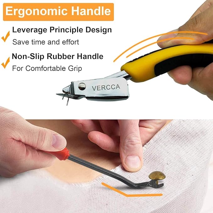 VERCCA Upholstery Staple Remover, Staple Puller, Upholstery Tools Tack Lifter, Nail Puller Carpet Staple Remover Tool for Furniture Floor Carton Photo Frame Office 2pcs