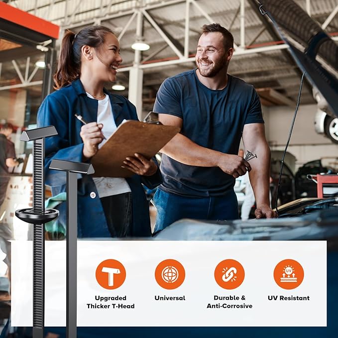 100PCS Upgrade 3D Easy to Fold T Head Nylon Universal Cable Tie Buckle,Grip Auto Zip Tie Buckles, Automotive Zipper Clips Self-Locking UV-Resistant Fasteners for Car Fender Trunk Bumper Repair