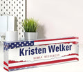 Custom Flag Name Plate for Desk, Desk Name Plate Personalized, Office Decor for Women Men, Acrylic Desktop Accessories, Office Appreciation Gifts for Boss Social Workers Nurse Teacher Employee (Flag A)
