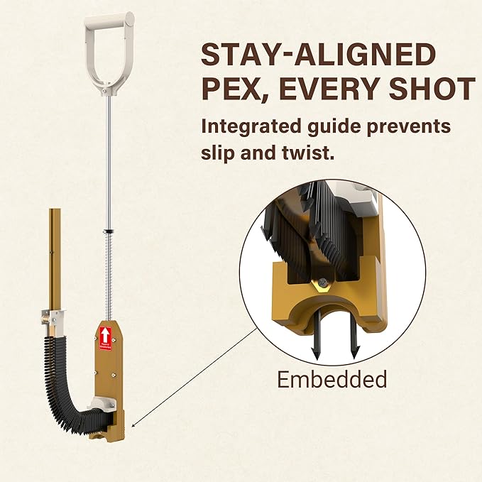 PEX Foamboard Stapler Kit with 1100 Staples, Stand Up PEX Staple Gun for Radiant Floor Heating, 1-1/2" Jam-Free Foamboard Staples Compatible with 1" & 2" Foam Board, Ergonomic D-Grip Handle