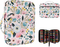 220 Slot Colored Pencil Case Pen Bag with Zipper for Artist Storage Organizer for Watercolor Pencil Gel Pen Marker Highlighter Large Capacity Handy Pencil Holder (Watercolor flower)