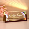 Desk Name Plate Personalized, Custom Office Light Up Name Plate for Desks, Desk Decorations for Women Men Office, Employee Appreciation Gifts for Coworkers