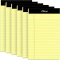 Alitte Yellow Legal Notepads 5x8, Pack of 6 - Perforated Narrow Ruled Writing Pad - Premium Thick Paper, No Ink Bleeding - Blank Legal Pads For Home, Office, School, Business - 50 Sheets Per Notebook