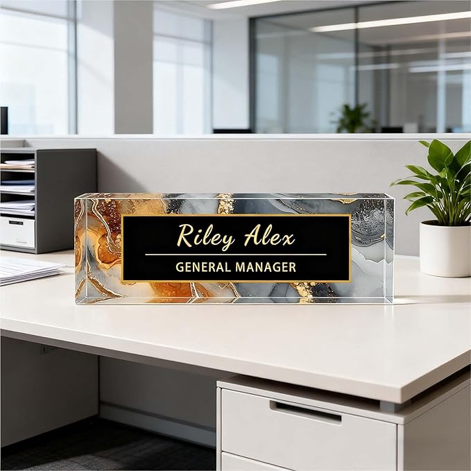 Desk Name Plate Personalized, Office Decor Cute Desk Accessories for Employee Appreciation Gifts Office Gifts for Boss, Teacher (S3)