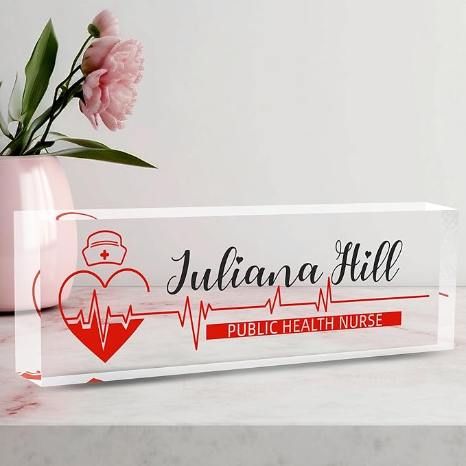 Personalized Name Plate for Desk, Nurse Office Decor for Women and Men, Employee Appreciation Gifts (Nurse Funds)