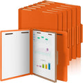 Skyygemm 12 Pcs Classification Folders Letter Size, 1 Divider Pressboard File Folder with Fasteners, Expanding File Organizer Bulk for Teachers, Clergy, Office, Church, Christmas Donations (Orange)