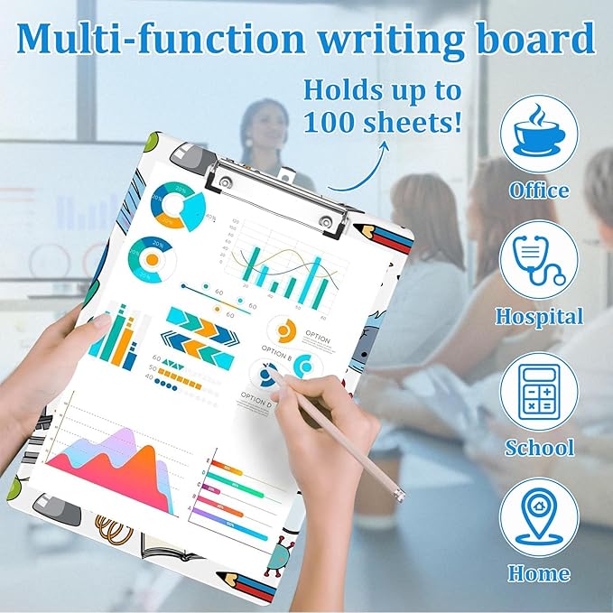 Science Teacher Clipboard Decorative Clip Board with Metal Clip A4 Standard Size 12.5" X 8.7" for Teacher Students Nurses Office