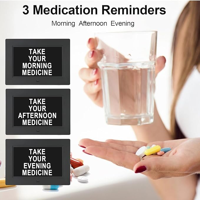 7 Inch Extra Large Day Date Time Digital Day Calendar Clock with Auto-Dimming 12 Alarm Reminders Dementia Clocks for Senior Elderly impaired Vision Memory Loss