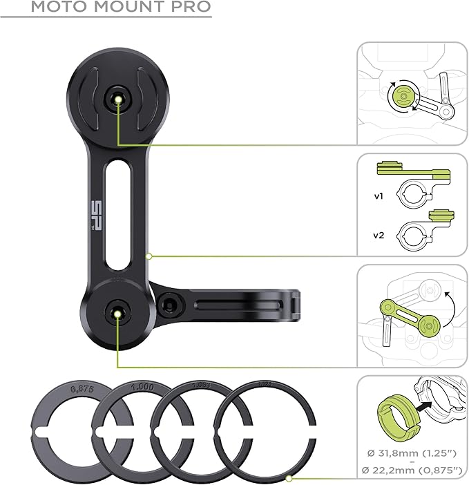 SP Connect Universal Handlebar Phone Mount for 58-85mm Phones, Black