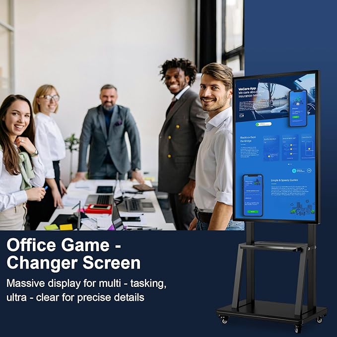 49" Interactive Smart Board for Classrooms, Labs & Churches - Office-Ready 1080P Touchscreen Whiteboard with Wireless Screen Mirroring, Multi-Device Sharing, Robust Android 12 OS (Board Only)