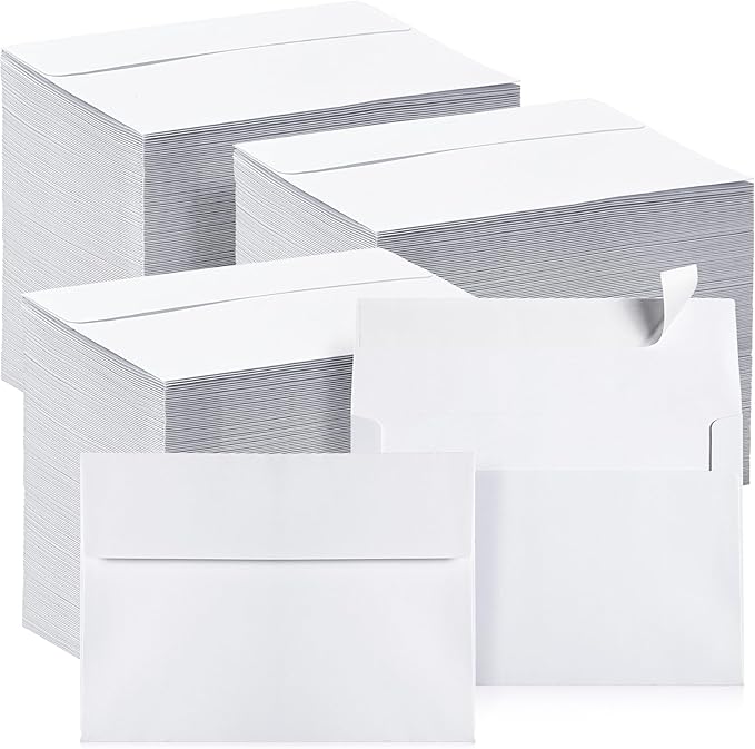 Fainne 1000 Pcs White Envelopes Self Adhesive Printable Envelope Bulk for Invitation, Wedding, Baby Shower, Photography, Thank Note, Postcard, Greeting Card, Mailing (A7 5.25 x 7.25 Inch)