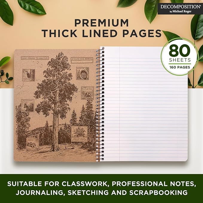 Decomposition Humpback Whales College Ruled Spiral Notebook - 9.75 x 7.5 Journal with 160 Lined Pages - 100% Recycled Paper - Cute Notebooks for School Supplies, Home & Office - Made in USA