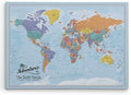 Push Pin Travel Maps Gallery Wrapped - Blue Oceans World with pins