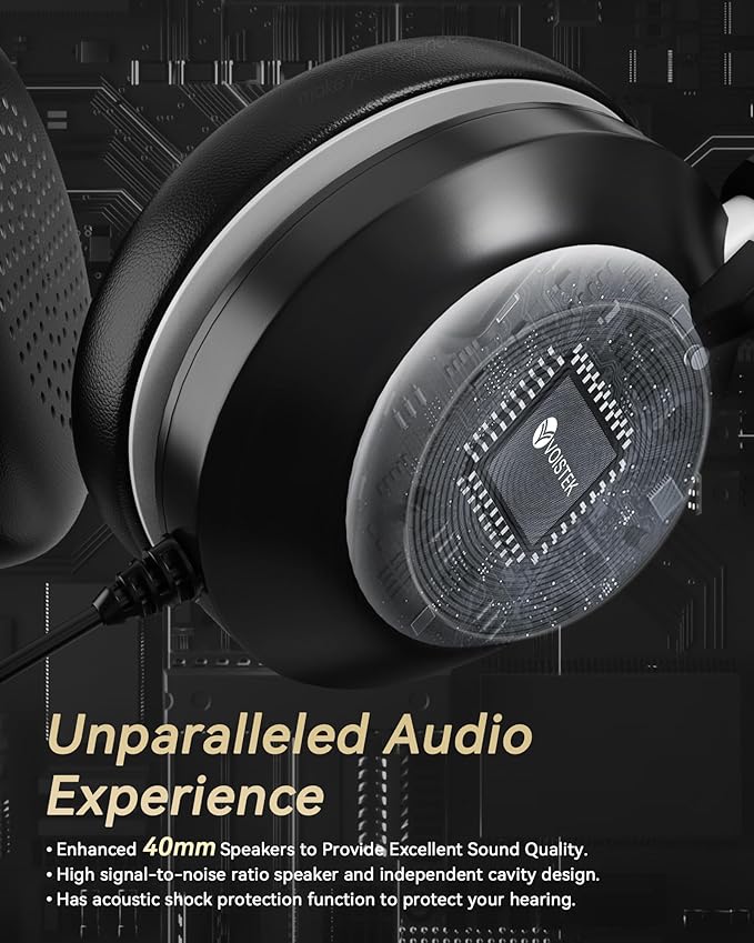 Voistek USB Headset with Microphone for PC, Wired Work Headset (One Ear) Computer Headphones with Noise Cancelling Mic, Mute, Volume Controls for Office Call Center Home Work Skype Zoom Team Meetings