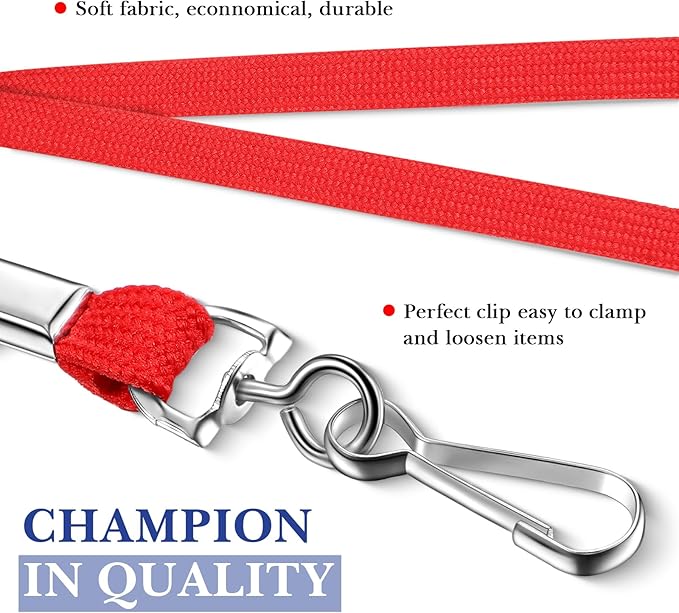 Epakh 100 Pcs Lanyards Bulk for ID Badges Assorted Color Flat Badge Neck Lanyards with Swivel J Hook Clip for Student Teacher