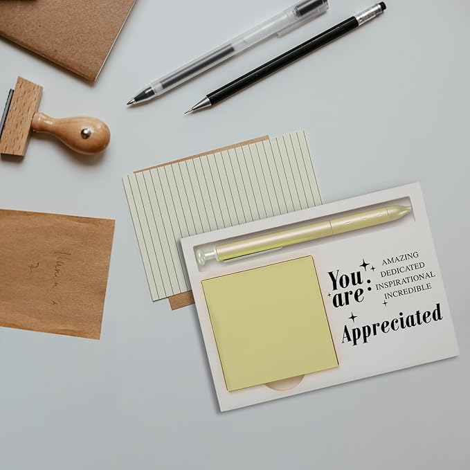 You are Appreciated Sticky Note Holder, Thank You Appreciation Gift for Her Friends Colleagues Employee Mentor Work Friend Teacher Wood Self-Stick Note Pad Holders ZBA8
