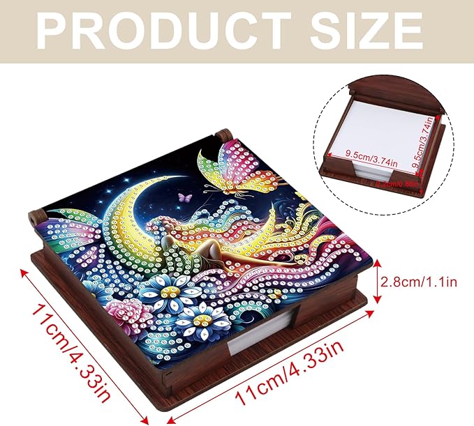 Woman Diamond Painting Kit Note Box,Memo Paper Storage Box Diamond Art,Sticky Note Holder Diamond Art,Diamond Painting Memo Pad For Office Desk. (Woman)