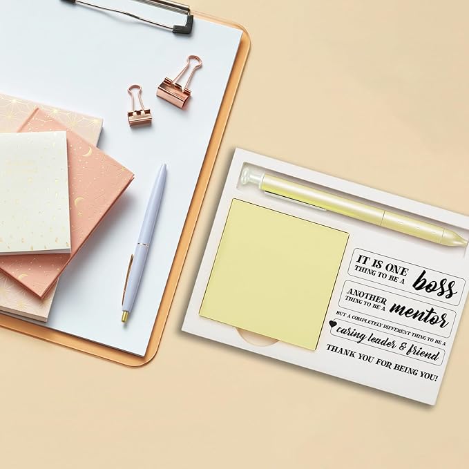 It is One Thing to Be A Boss, Thank You Appreciation for Women Men Boss Mentor Leader Wood Self-Stick Note Pad Holders ZBA3