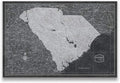 Conquest Maps Push Pin South Carolina Map Board - With Push Pins to Mark South Carolina Travels - Handmade in Ohio, USA - Design: Modern Slate