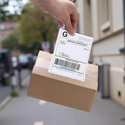 4"×6" Direct Thermal Shipping Label, Fanfold Thermal Label 500 Packs Per Stack, Permanent Adhesive, Compatible with Zebra, Rollo, Jadens, Nelko