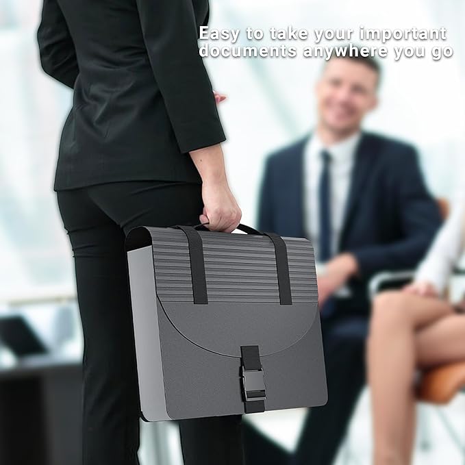 File Organizers with Handle,25 Pockets Accordion File Organizer,Portable Expanding File Folder for Receipt,Bill, A4/Letter Size Paper,Documents,a-z Tabs Included in Filing Folder Frosted